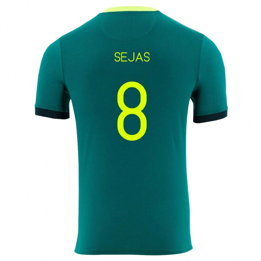 Danxen Mujer Camiseta Bolivia Carlos Sejas #8 Verde Amarillo Negro 1ª Equipación 26-28 La Camisa