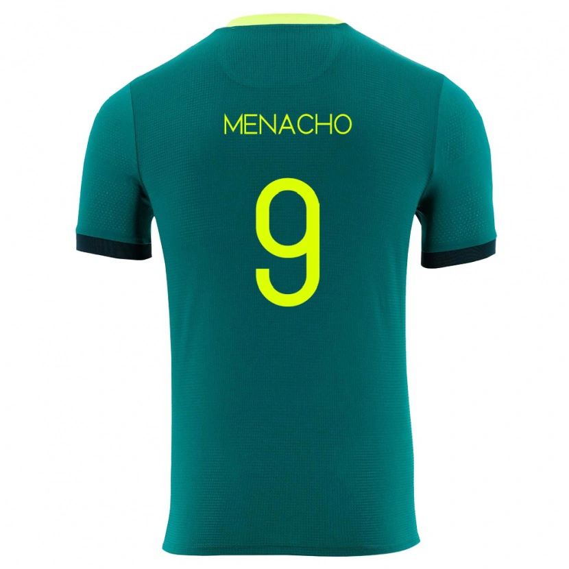 Danxen Mujer Camiseta Bolivia Cesar Menacho #9 Verde Amarillo Negro 1ª Equipación 26-28 La Camisa