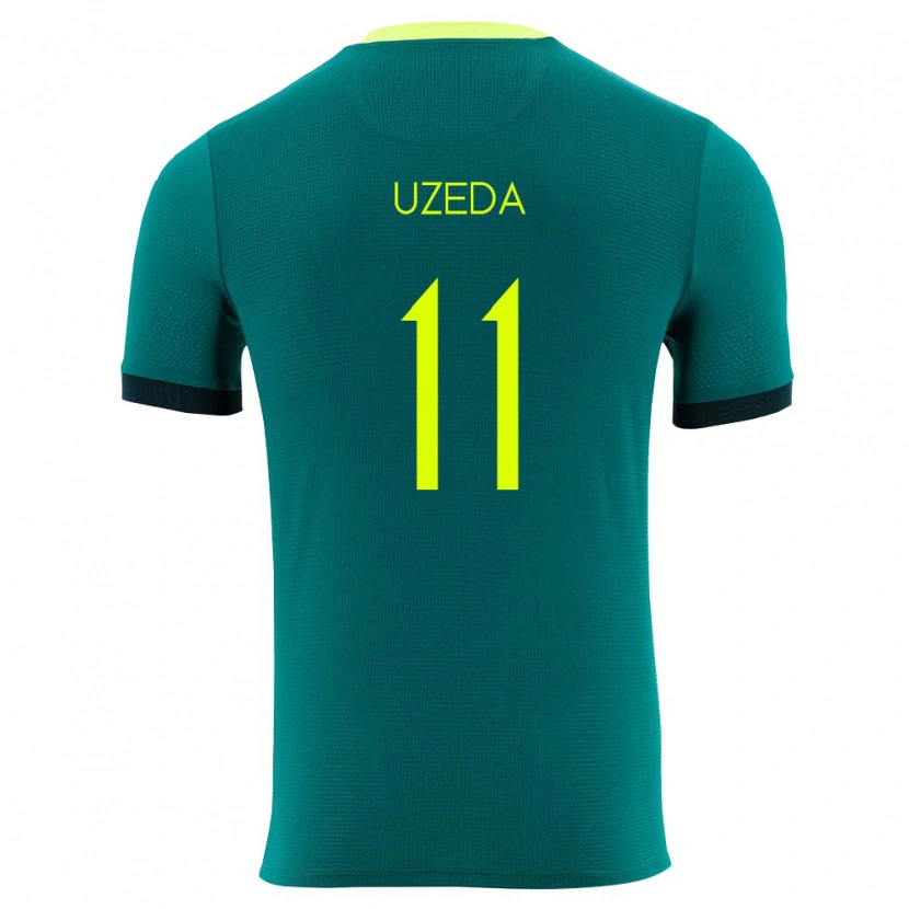 Danxen Mujer Camiseta Bolivia Javier Uzeda #11 Verde Amarillo Negro 1ª Equipación 26-28 La Camisa