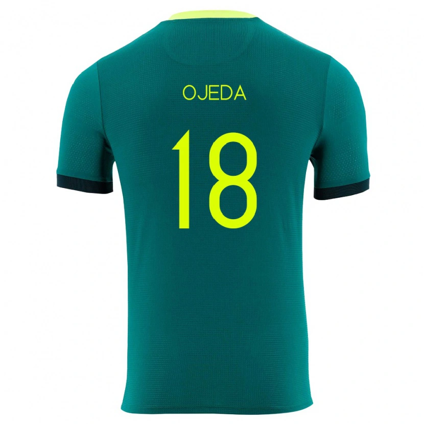 Danxen Mujer Camiseta Bolivia Jose Ojeda #18 Verde Amarillo Negro 1ª Equipación 26-28 La Camisa