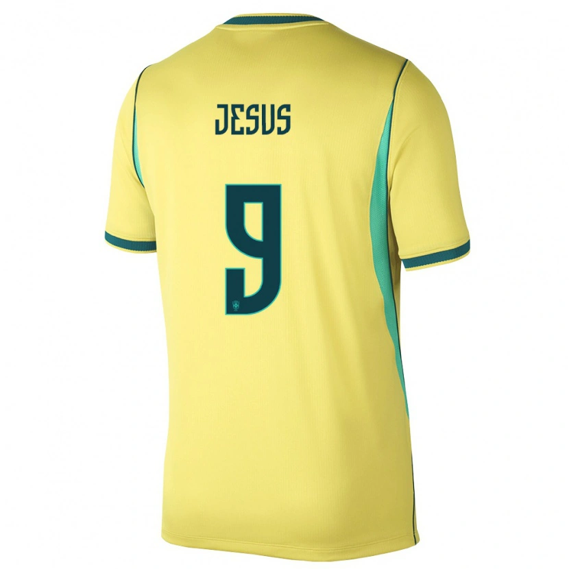 Danxen Mujer Camiseta Brasil Igor Jesus #9 Amarillo Verde 1ª Equipación 26-28 La Camisa