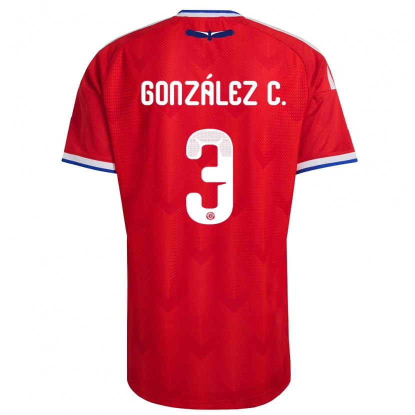 Danxen Mujer Camiseta Chile Tomás González C. #3 Rojo Blanco Azul 1ª Equipación 26-28 La Camisa