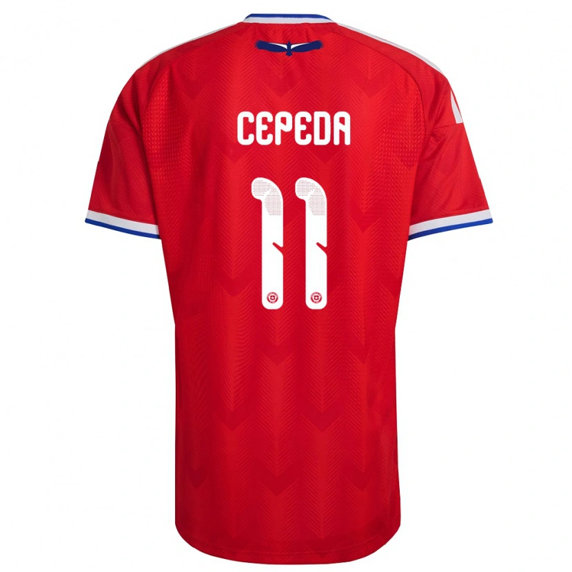 Danxen Mujer Camiseta Chile Lucas Cepeda #11 Rojo Blanco Azul 1ª Equipación 26-28 La Camisa