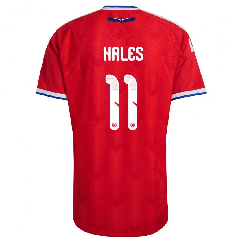 Danxen Mujer Camiseta Chile Alejandro Hales #11 Rojo Blanco Azul 1ª Equipación 26-28 La Camisa