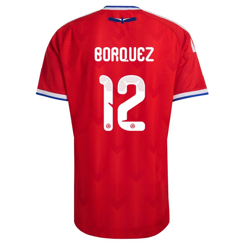 Danxen Mujer Camiseta Chile Gabriela Bórquez #12 Rojo Blanco Azul 1ª Equipación 26-28 La Camisa