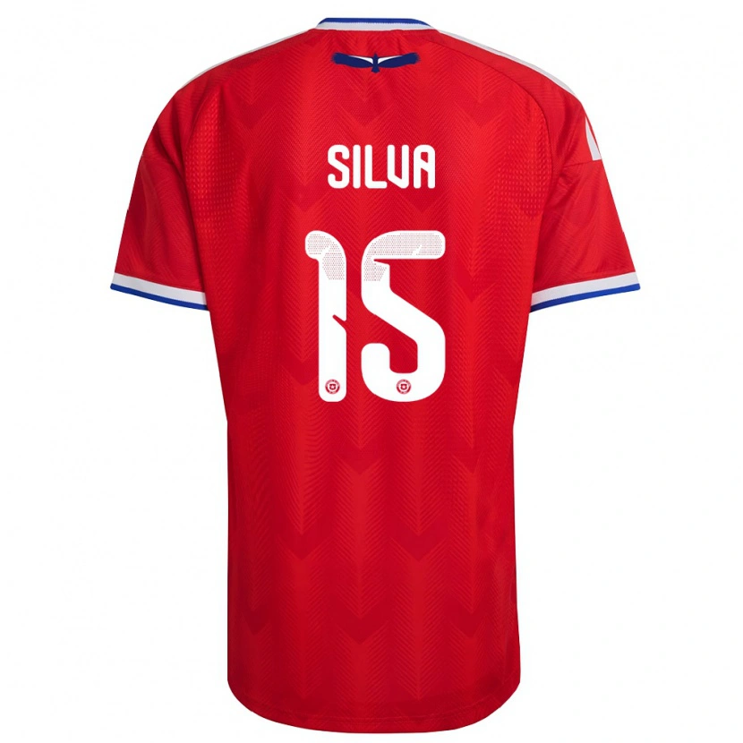 Danxen Mujer Camiseta Chile Joaquín Silva #15 Rojo Blanco Azul 1ª Equipación 26-28 La Camisa