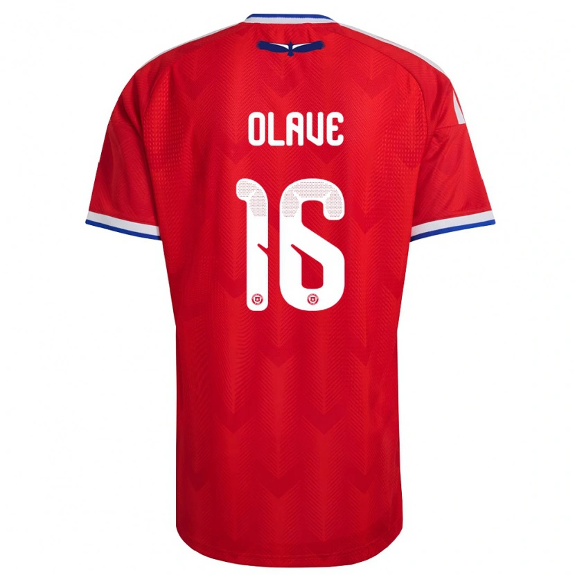 Danxen Mujer Camiseta Chile Isidora Olave #16 Rojo Blanco Azul 1ª Equipación 26-28 La Camisa