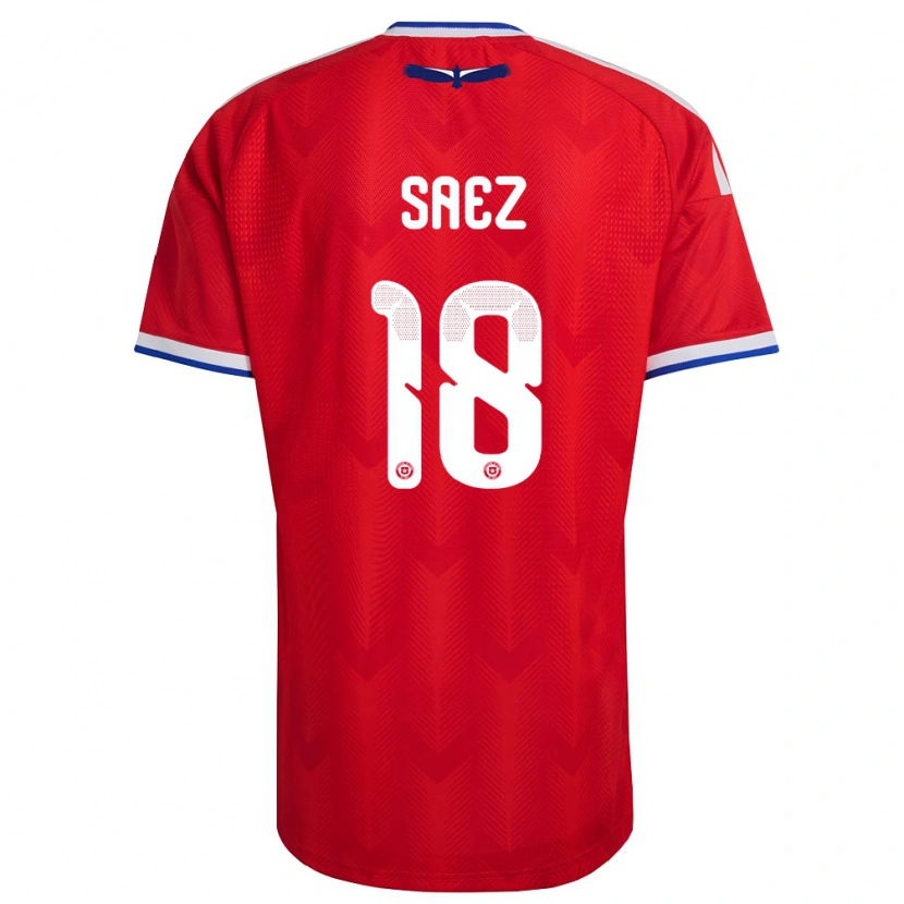 Danxen Mujer Camiseta Chile Camila Sáez #18 Rojo Blanco Azul 1ª Equipación 26-28 La Camisa