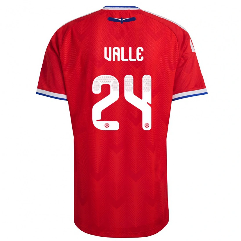 Danxen Mujer Camiseta Chile Alessandra Valle #24 Rojo Blanco Azul 1ª Equipación 26-28 La Camisa