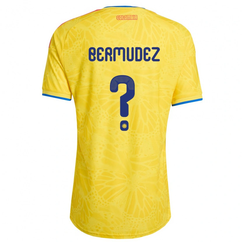 Danxen Mujer Camiseta Colombia Samuel Bermudez #0 Amarillo Azul Rojo 1ª Equipación 26-28 La Camisa