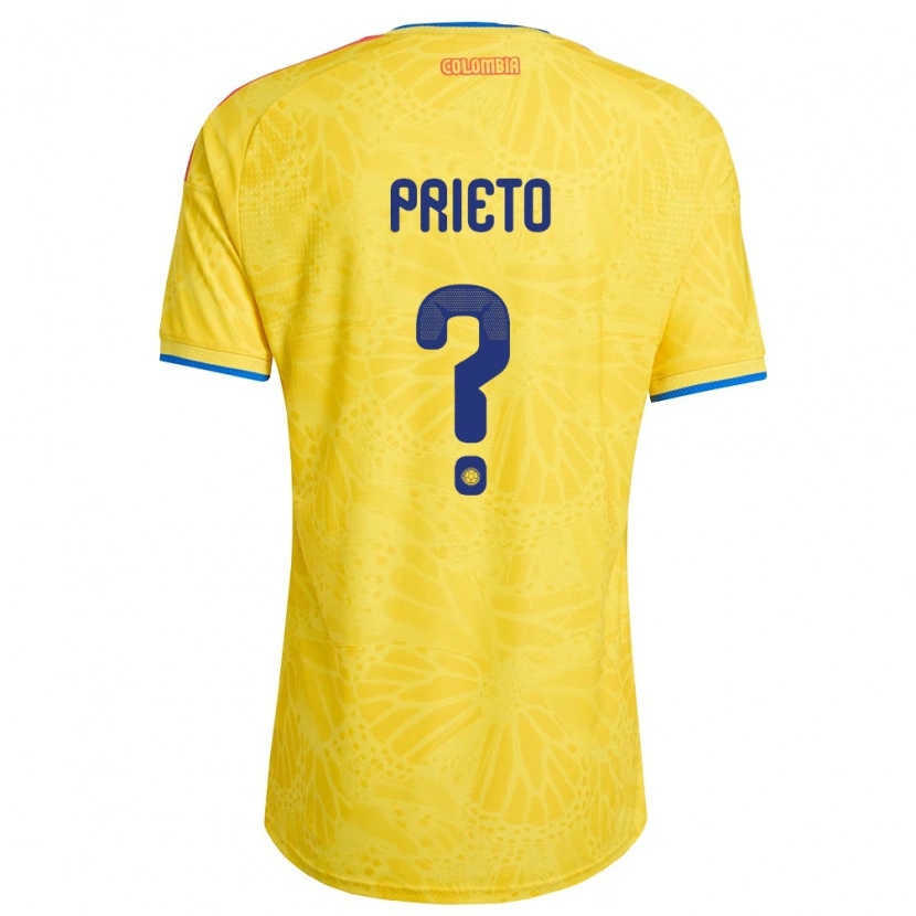 Danxen Mujer Camiseta Colombia Dylan Prieto #0 Amarillo Azul Rojo 1ª Equipación 26-28 La Camisa
