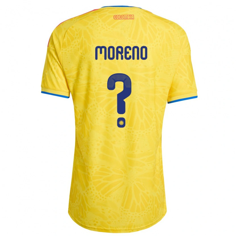 Danxen Mujer Camiseta Colombia Freilin Moreno #0 Amarillo Azul Rojo 1ª Equipación 26-28 La Camisa