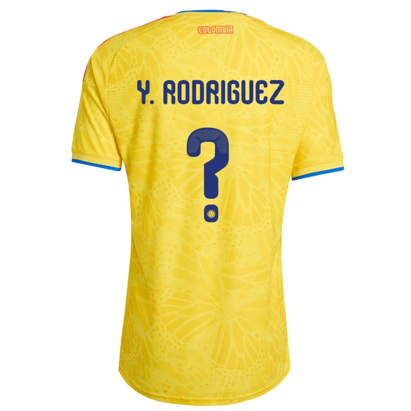 Danxen Mujer Camiseta Colombia Yefrei Rodríguez #0 Amarillo Azul Rojo 1ª Equipación 26-28 La Camisa
