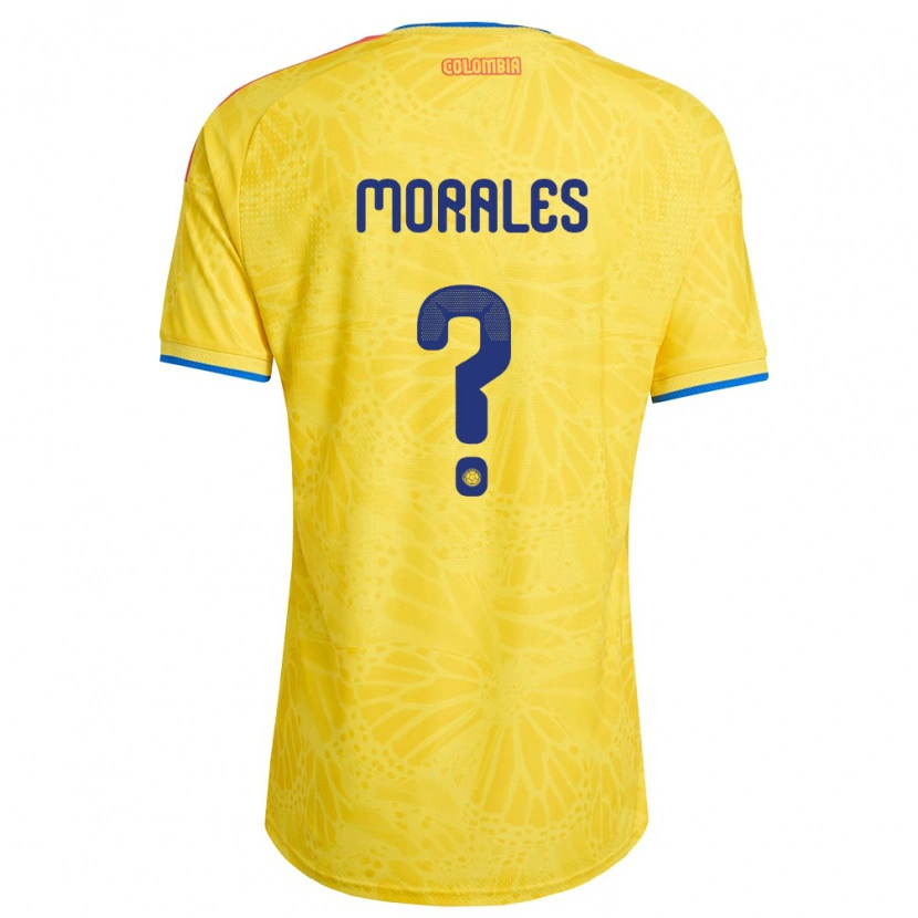 Danxen Mujer Camiseta Colombia María Morales #0 Amarillo Azul Rojo 1ª Equipación 26-28 La Camisa
