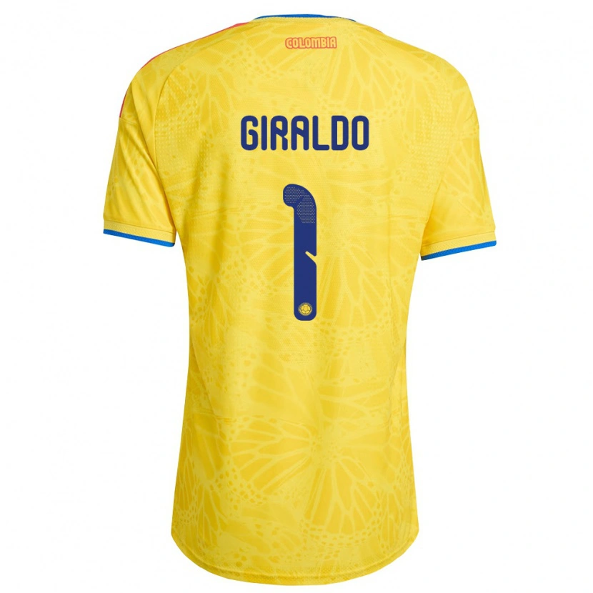 Danxen Mujer Camiseta Colombia Natalia Giraldo #1 Amarillo Azul Rojo 1ª Equipación 26-28 La Camisa
