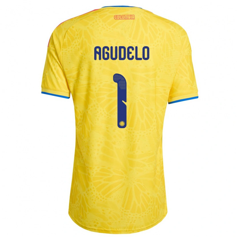 Danxen Mujer Camiseta Colombia Luisa Agudelo #1 Amarillo Azul Rojo 1ª Equipación 26-28 La Camisa