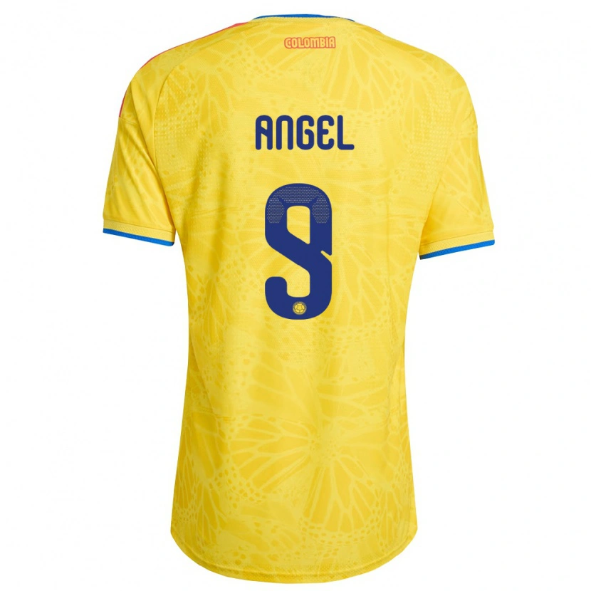 Danxen Mujer Camiseta Colombia Tomás Ángel #9 Amarillo Azul Rojo 1ª Equipación 26-28 La Camisa