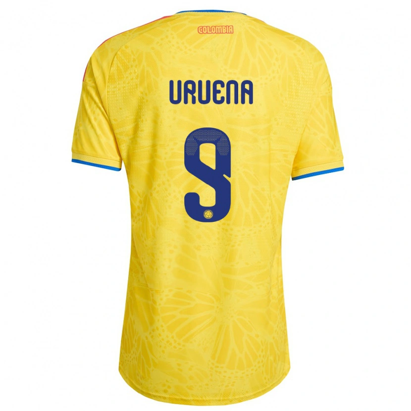 Danxen Mujer Camiseta Colombia Gabriela Urueña #9 Amarillo Azul Rojo 1ª Equipación 26-28 La Camisa