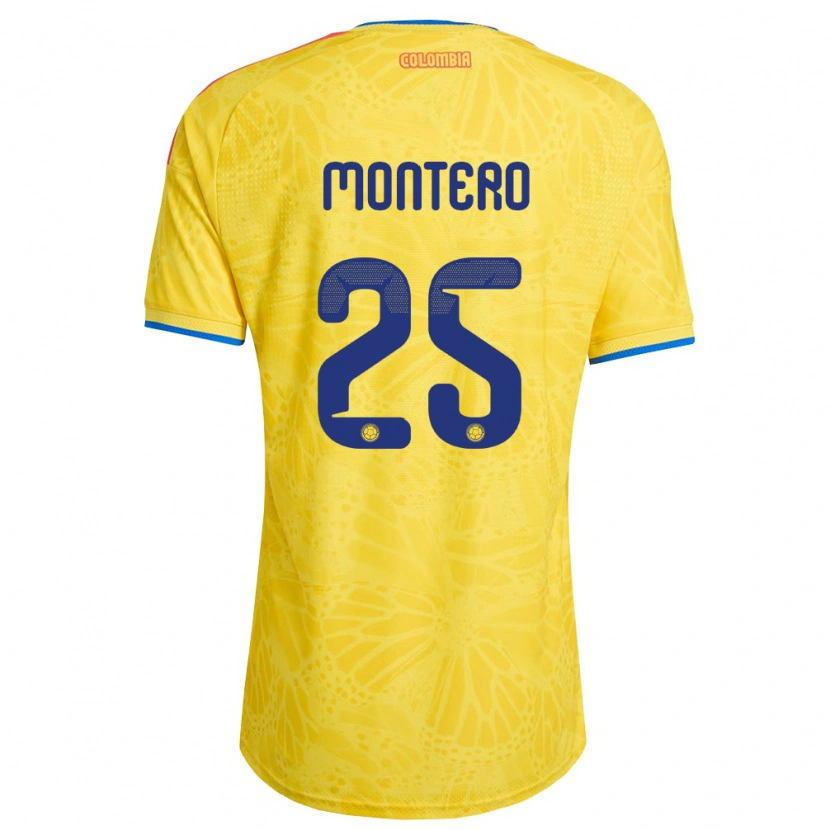 Danxen Mujer Camiseta Colombia Álvaro Montero #25 Amarillo Azul Rojo 1ª Equipación 26-28 La Camisa