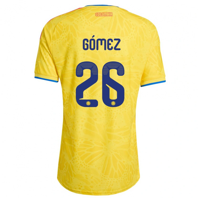 Danxen Mujer Camiseta Colombia Andrés Gómez #26 Amarillo Azul Rojo 1ª Equipación 26-28 La Camisa