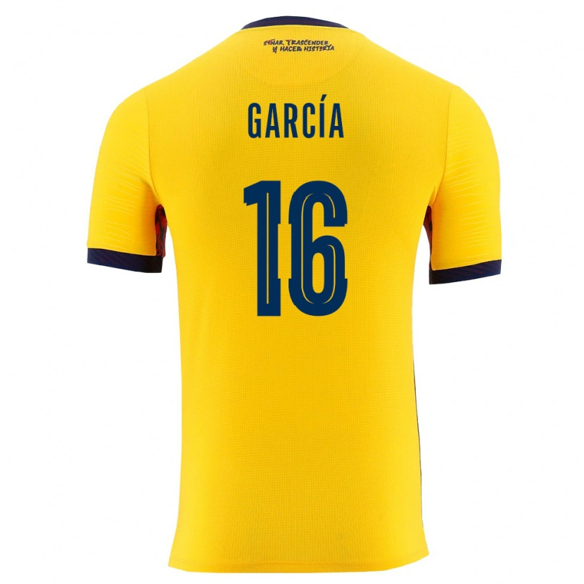 Danxen Mujer Camiseta Ecuador Yaxi García #16 Amarillo Marino 1ª Equipación 26-28 La Camisa