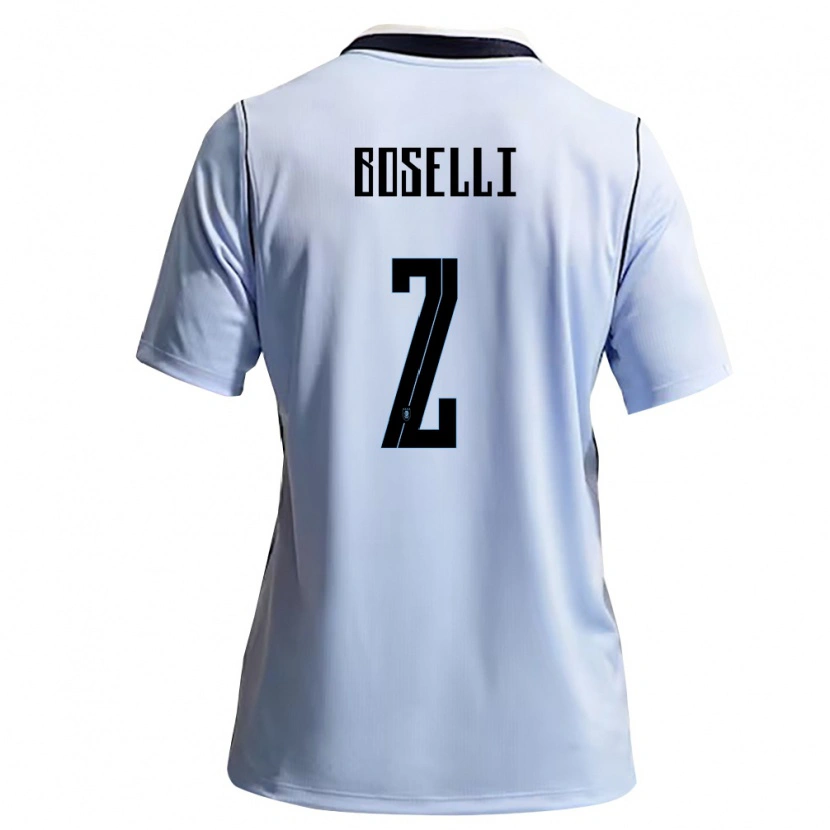 Danxen Mujer Camiseta Uruguay Sebastián Boselli #2 Azul Cielo Blanco 1ª Equipación 26-28 La Camisa