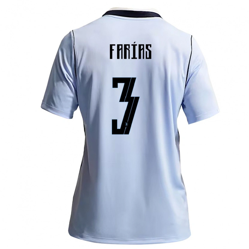 Danxen Mujer Camiseta Uruguay Daiana Farias #3 Azul Cielo Blanco 1ª Equipación 26-28 La Camisa