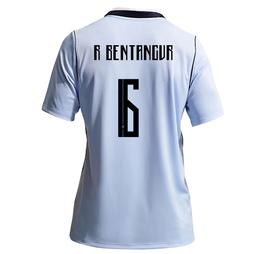 Danxen Mujer Camiseta Uruguay Rodrigo Bentancur #6 Azul Cielo Blanco 1ª Equipación 26-28 La Camisa