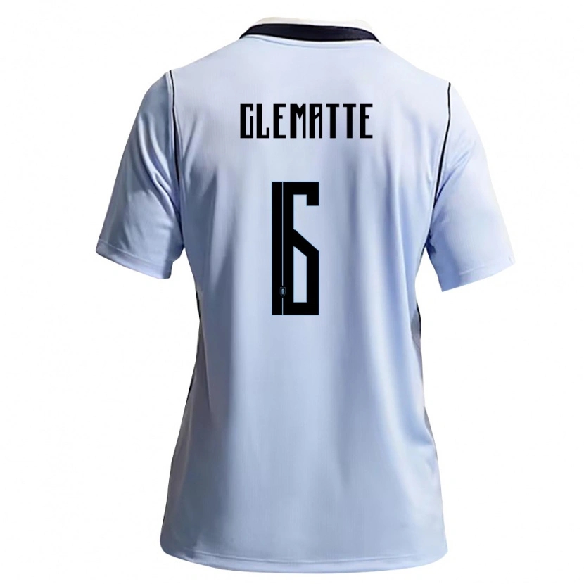 Danxen Mujer Camiseta Uruguay Roman Clematte #6 Azul Cielo Blanco 1ª Equipación 26-28 La Camisa
