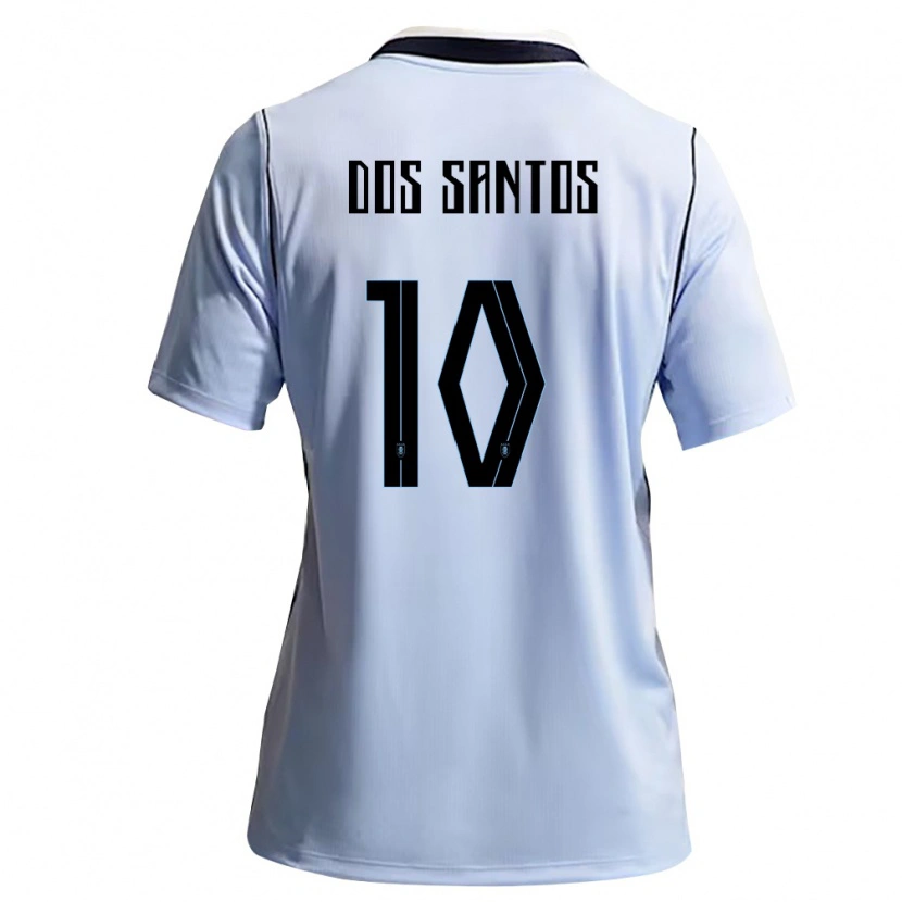 Danxen Mujer Camiseta Uruguay Agustín Dos Santos #10 Azul Cielo Blanco 1ª Equipación 26-28 La Camisa