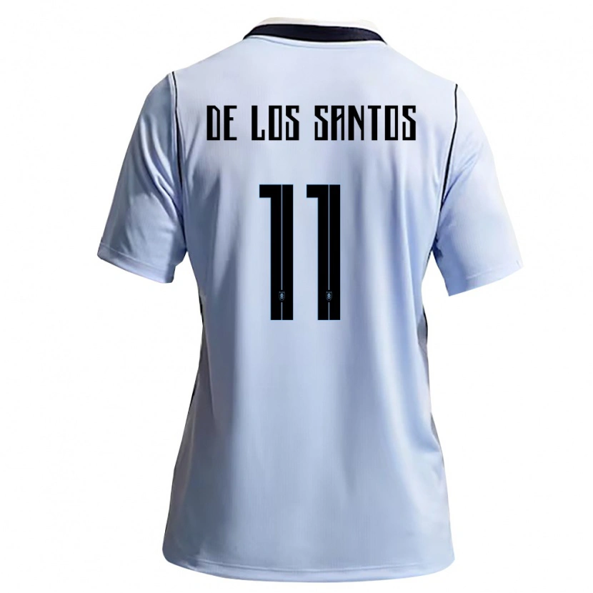 Danxen Mujer Camiseta Uruguay Juan Cruz De Los Santos #11 Azul Cielo Blanco 1ª Equipación 26-28 La Camisa