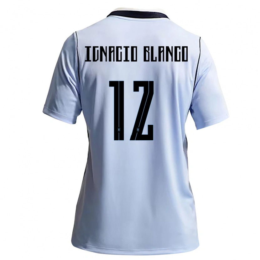 Danxen Mujer Camiseta Uruguay Juan Ignacio Blanco #12 Azul Cielo Blanco 1ª Equipación 26-28 La Camisa