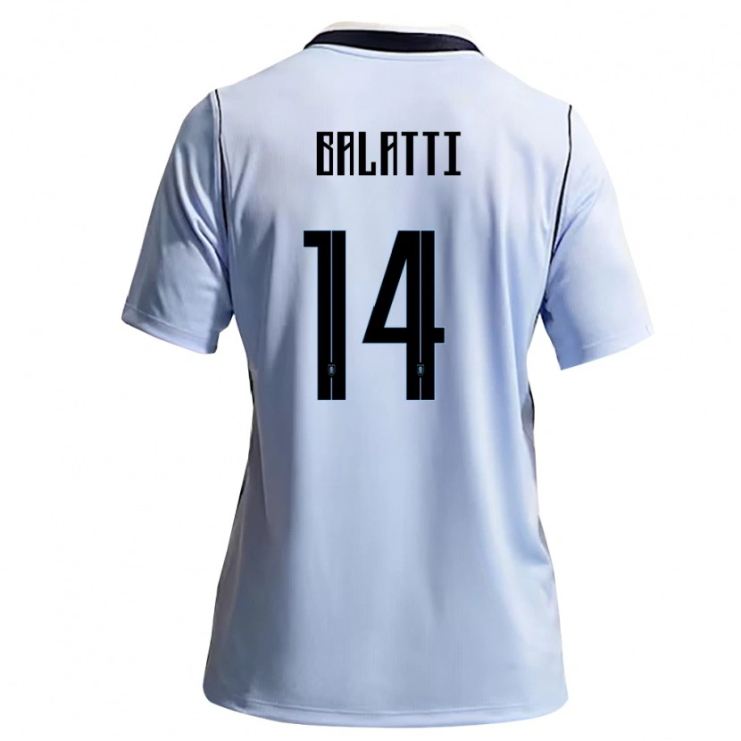Danxen Mujer Camiseta Uruguay Facundo Balatti #14 Azul Cielo Blanco 1ª Equipación 26-28 La Camisa