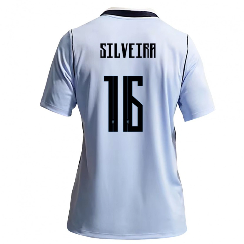 Danxen Mujer Camiseta Uruguay Lautaro Silveira #16 Azul Cielo Blanco 1ª Equipación 26-28 La Camisa