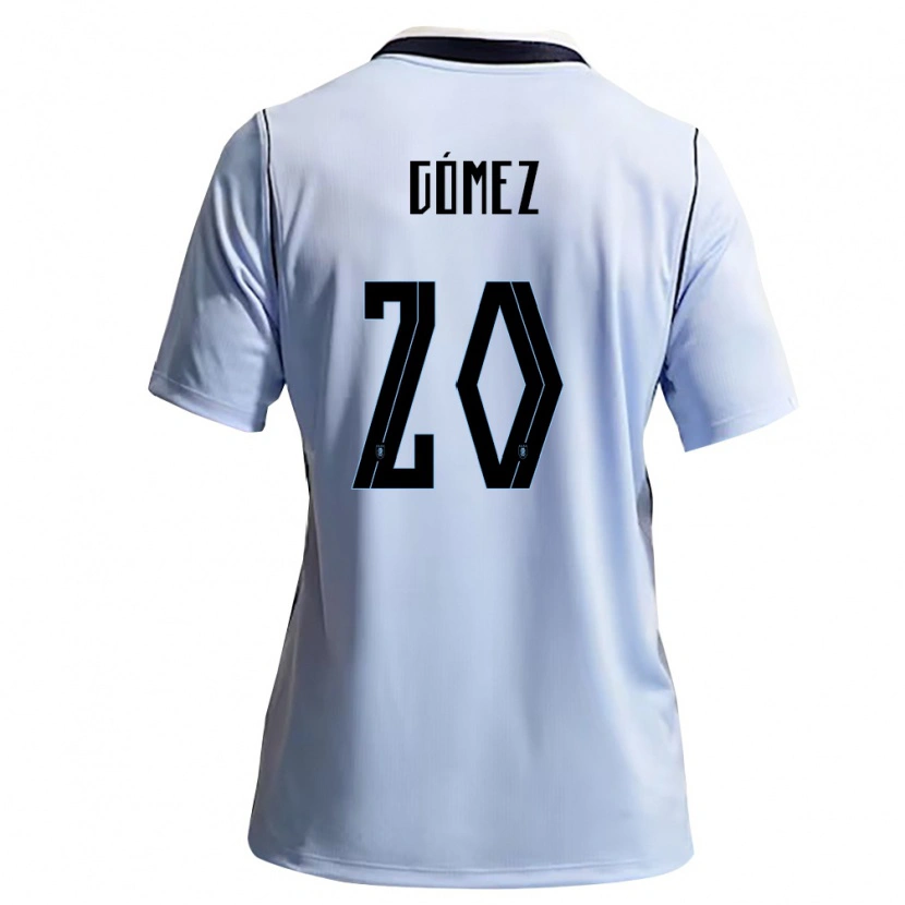 Danxen Mujer Camiseta Uruguay Luciana Gomez #20 Azul Cielo Blanco 1ª Equipación 26-28 La Camisa