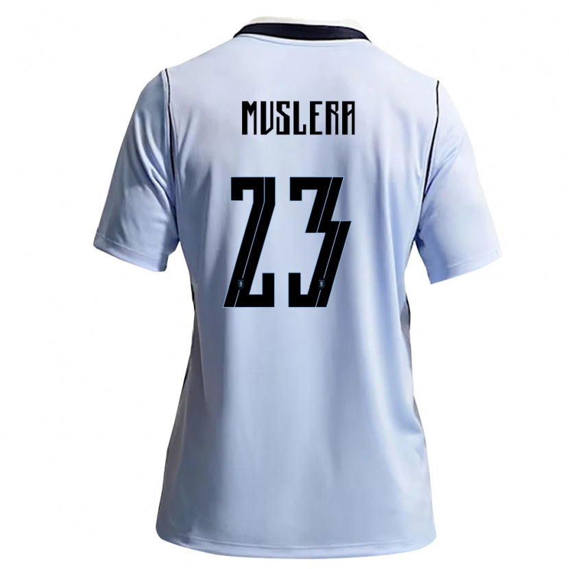 Danxen Mujer Camiseta Uruguay Fernando Muslera #23 Azul Cielo Blanco 1ª Equipación 26-28 La Camisa