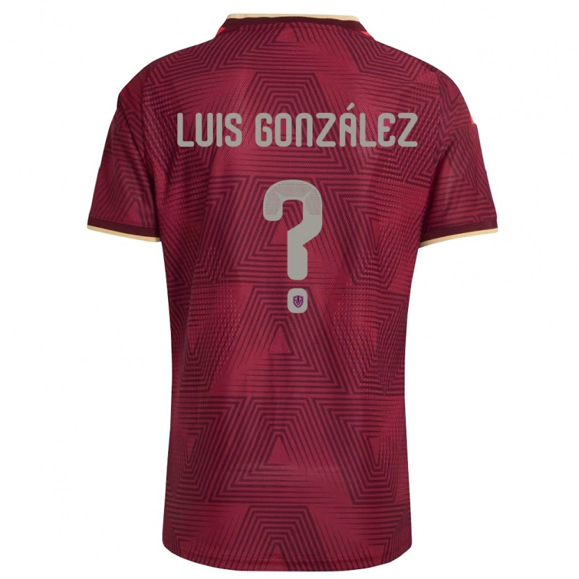 Danxen Mujer Camiseta Venezuela Luis González #0 Borgoña Oro Amarillo 1ª Equipación 26-28 La Camisa