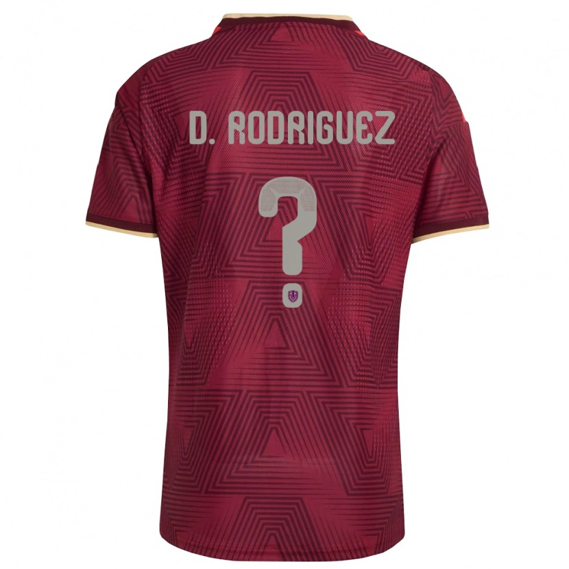 Danxen Mujer Camiseta Venezuela David Rodriguez Blanco #0 Borgoña Oro Amarillo 1ª Equipación 26-28 La Camisa
