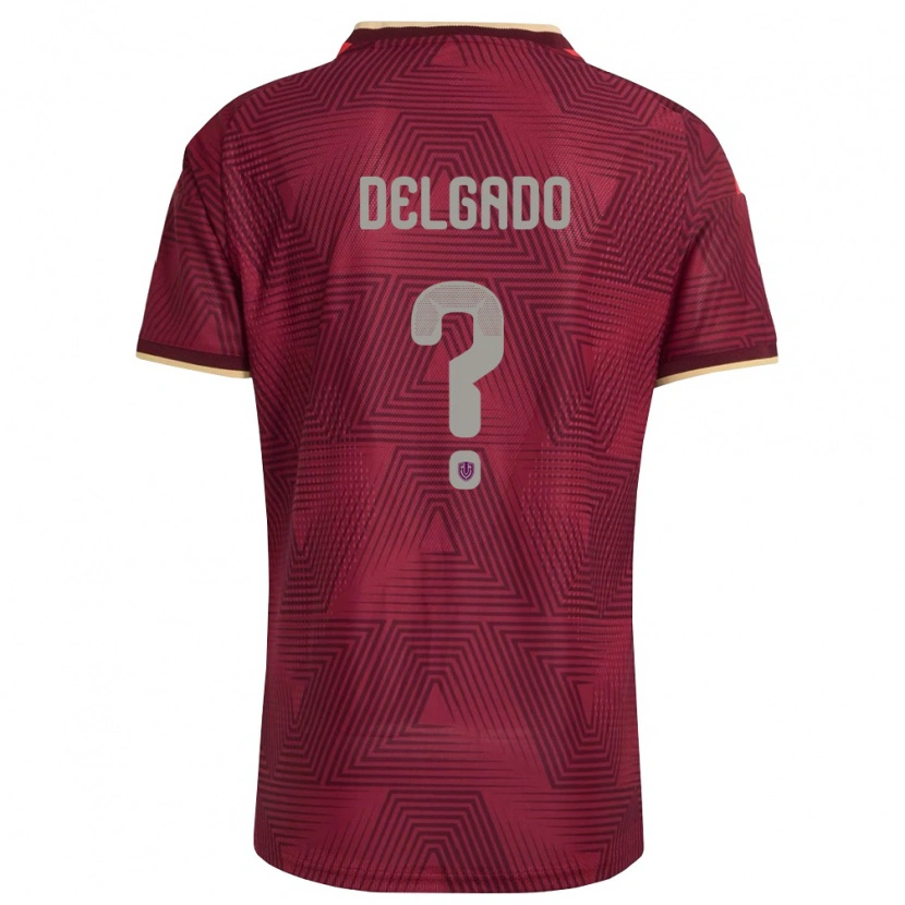 Danxen Mujer Camiseta Venezuela Álex Delgado #0 Borgoña Oro Amarillo 1ª Equipación 26-28 La Camisa
