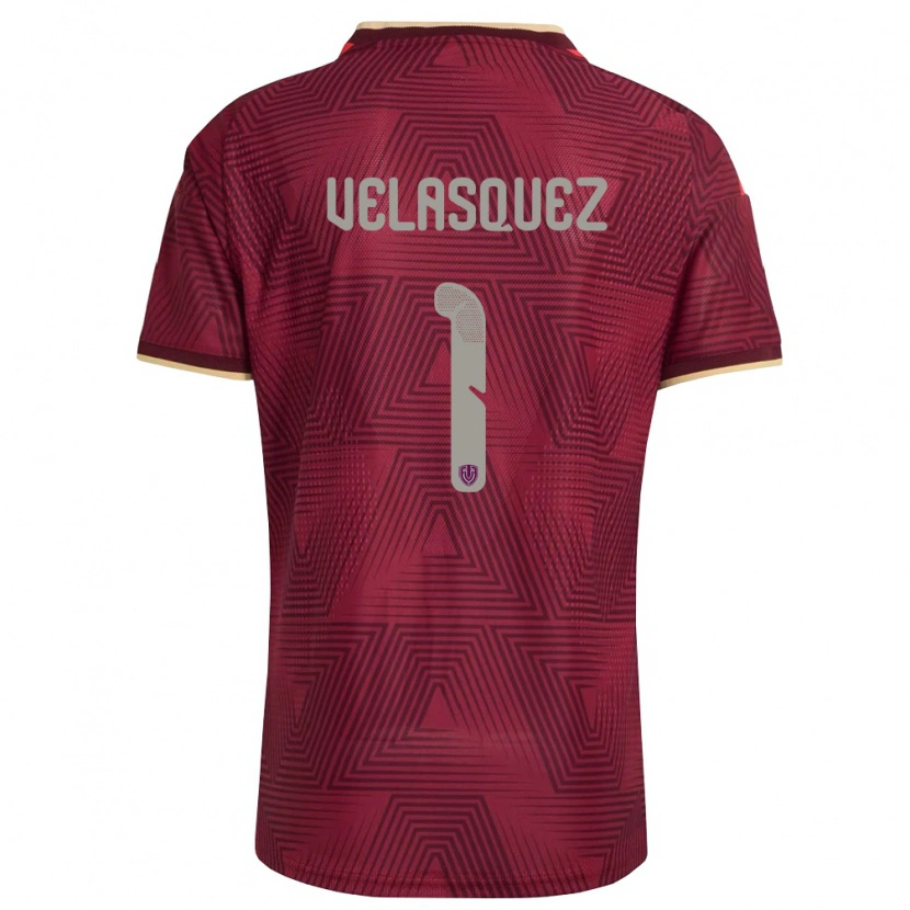 Danxen Mujer Camiseta Venezuela Yessica Velásquez #1 Borgoña Oro Amarillo 1ª Equipación 26-28 La Camisa