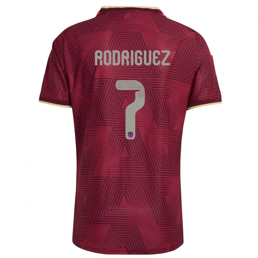 Danxen Mujer Camiseta Venezuela Daniuska Rodriguez #7 Borgoña Oro Amarillo 1ª Equipación 26-28 La Camisa