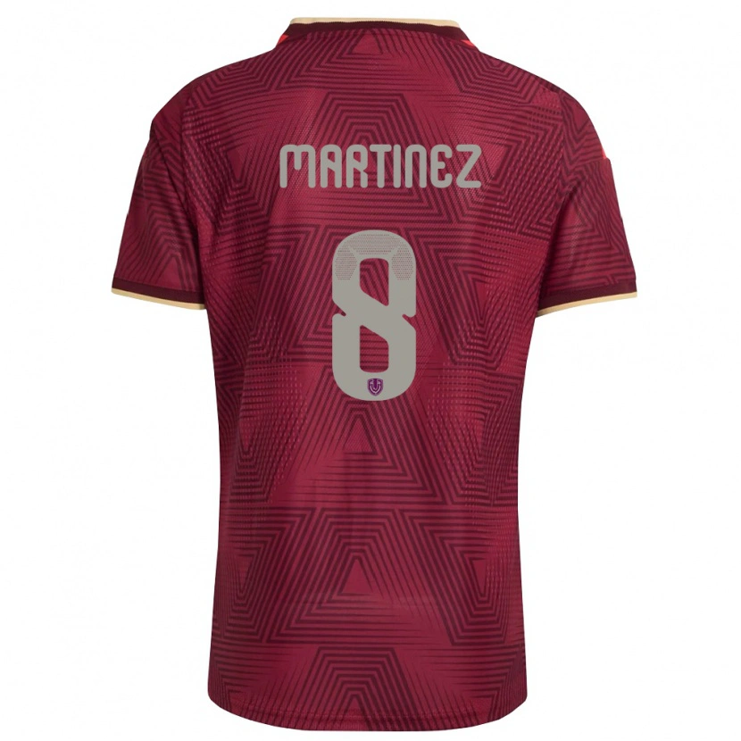 Danxen Mujer Camiseta Venezuela Bárbara Martínez #8 Borgoña Oro Amarillo 1ª Equipación 26-28 La Camisa