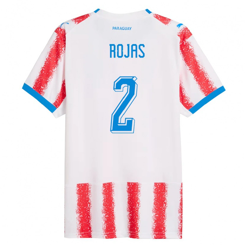 Danxen Mujer Camiseta Paraguay Robert Rojas #2 Blanco Rojo Azul 1ª Equipación 26-28 La Camisa