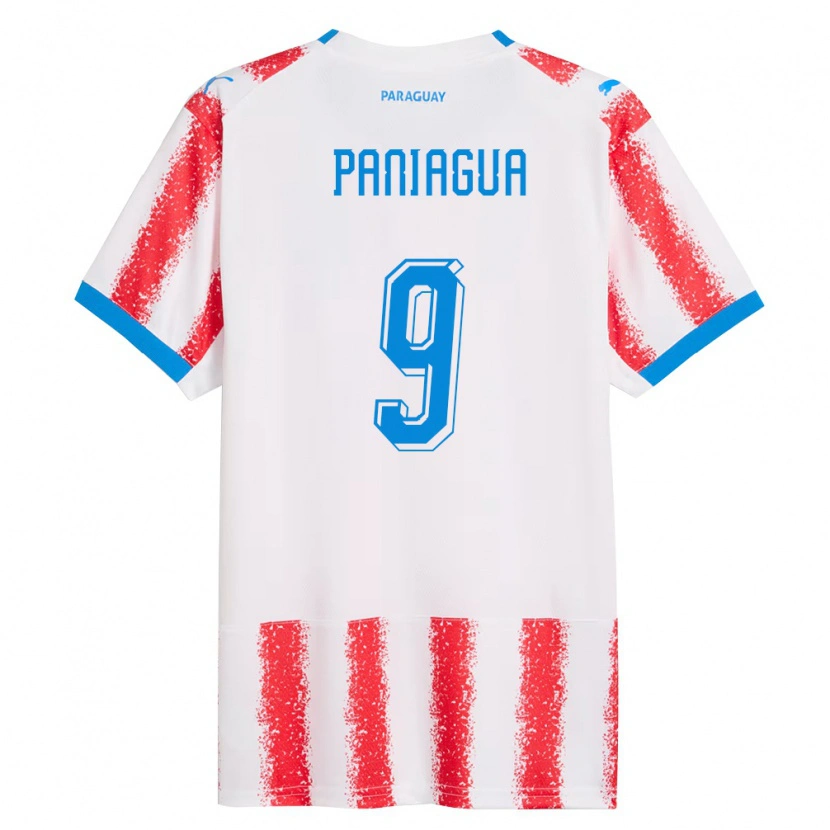 Danxen Mujer Camiseta Paraguay Santiago Paniagua #9 Blanco Rojo Azul 1ª Equipación 26-28 La Camisa