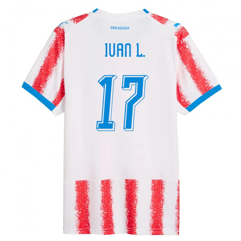 Danxen Mujer Camiseta Paraguay Iván Leguizamón #17 Blanco Rojo Azul 1ª Equipación 26-28 La Camisa