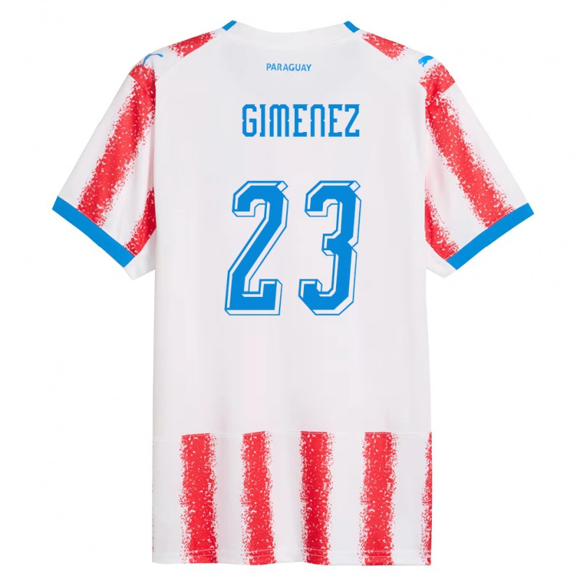 Danxen Mujer Camiseta Paraguay Miguel Giménez #23 Blanco Rojo Azul 1ª Equipación 26-28 La Camisa