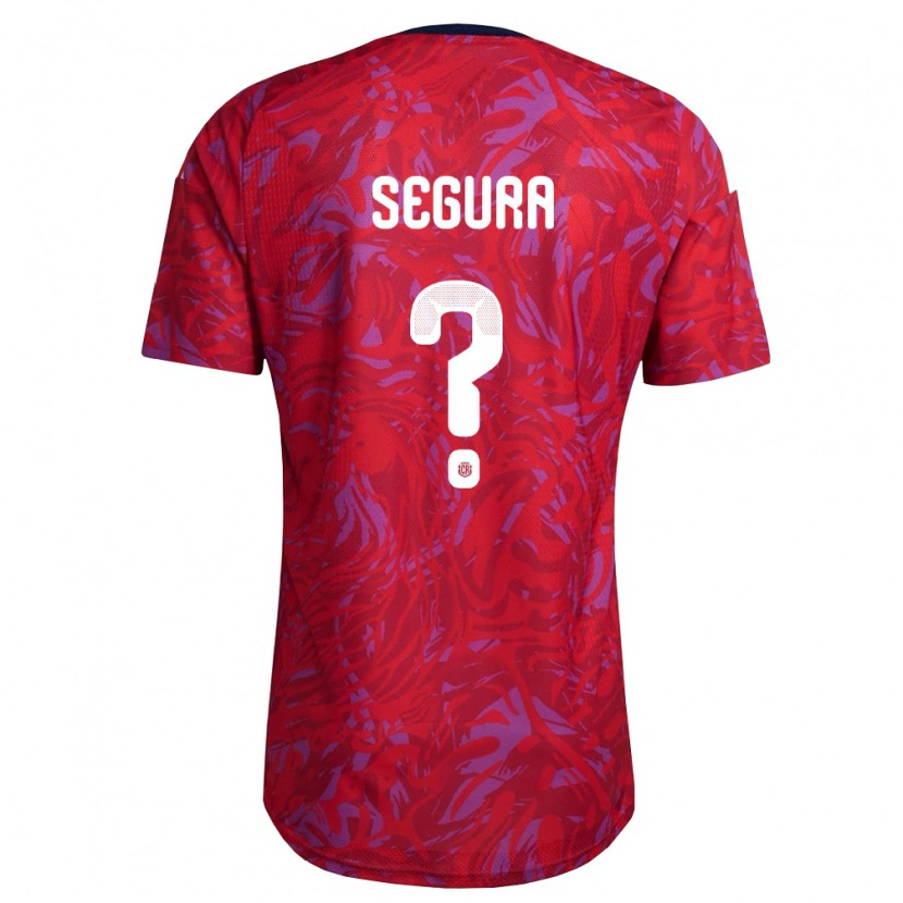 Danxen Mujer Camiseta Costa Rica Oscar Segura #0 Rojo Púrpura Marino 1ª Equipación 26-28 La Camisa