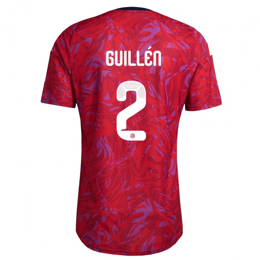Danxen Mujer Camiseta Costa Rica Gabriela Guillen #2 Rojo Púrpura Marino 1ª Equipación 26-28 La Camisa