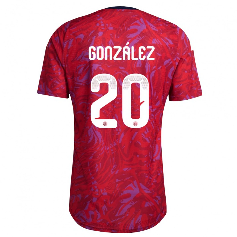 Danxen Mujer Camiseta Costa Rica Julián González #20 Rojo Púrpura Marino 1ª Equipación 26-28 La Camisa