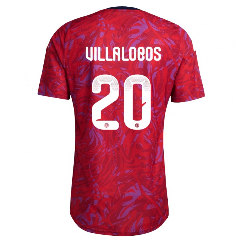 Danxen Mujer Camiseta Costa Rica Fabiola Villalobos #20 Rojo Púrpura Marino 1ª Equipación 26-28 La Camisa